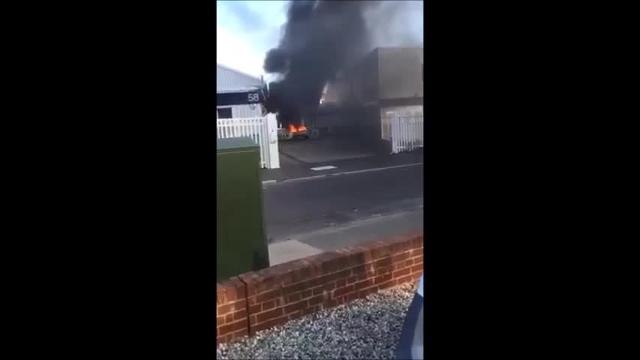 Video captures car on fire in Burgess Hill
