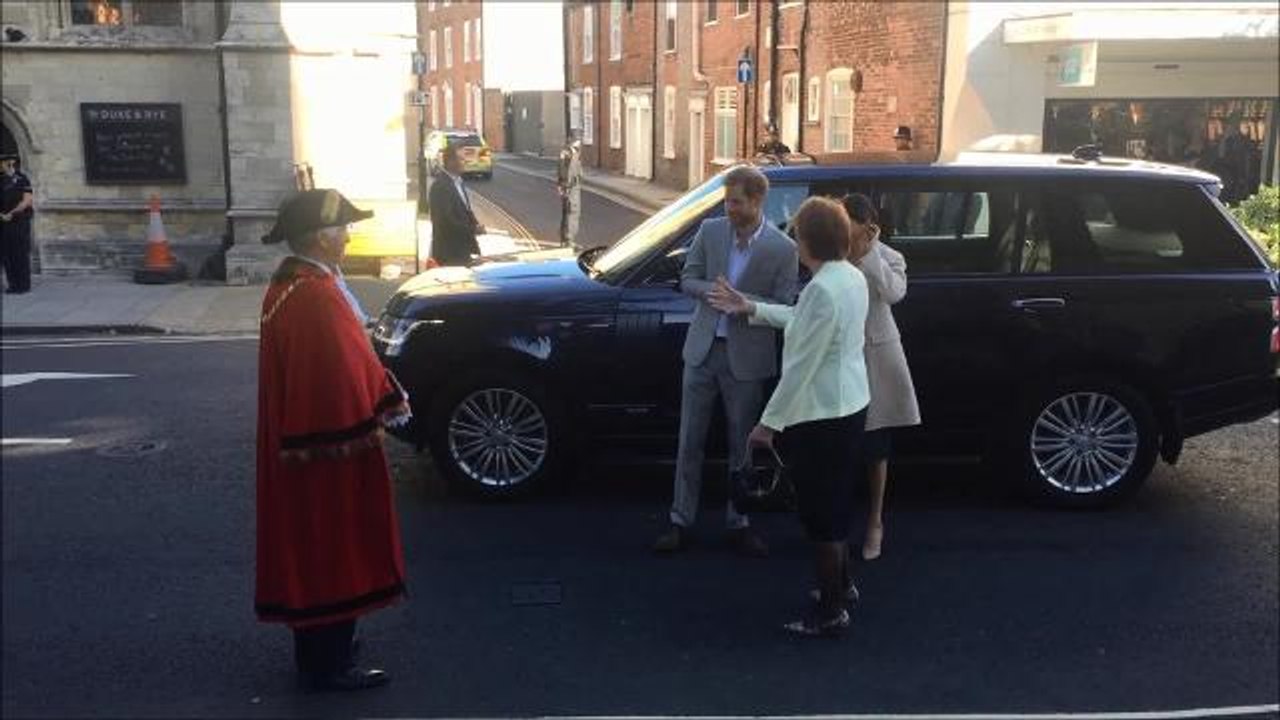 Prince Harry and Meghan Markle arrive in Chichester