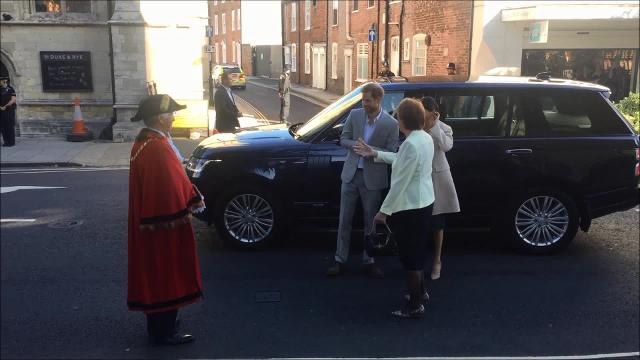 Prince Harry and Meghan Markle arrive in Chichester