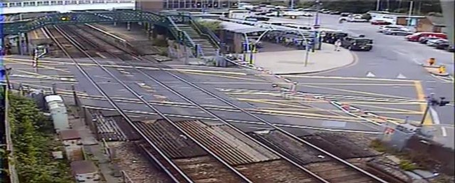 Motorist smashes into level crossing barriers