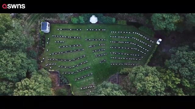 Aerial pictures show mass graves of soldiers killed in First World War