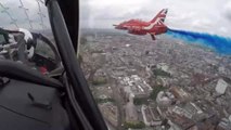Red Arrows flypast from the cockpit