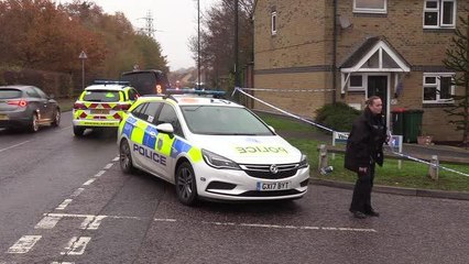 Police and paramedics at the scene on Friday
