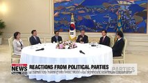 Rival parties say talks with President Moon was significant, vowed future cooperation