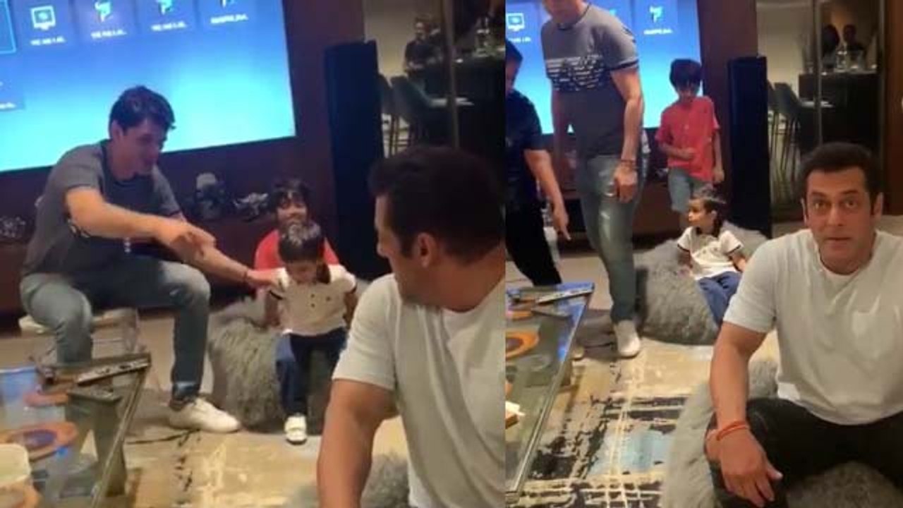 Salman Khan enjoys with Arpita Khan's son Ahil Sharma; Watch Video | FilmiBeat