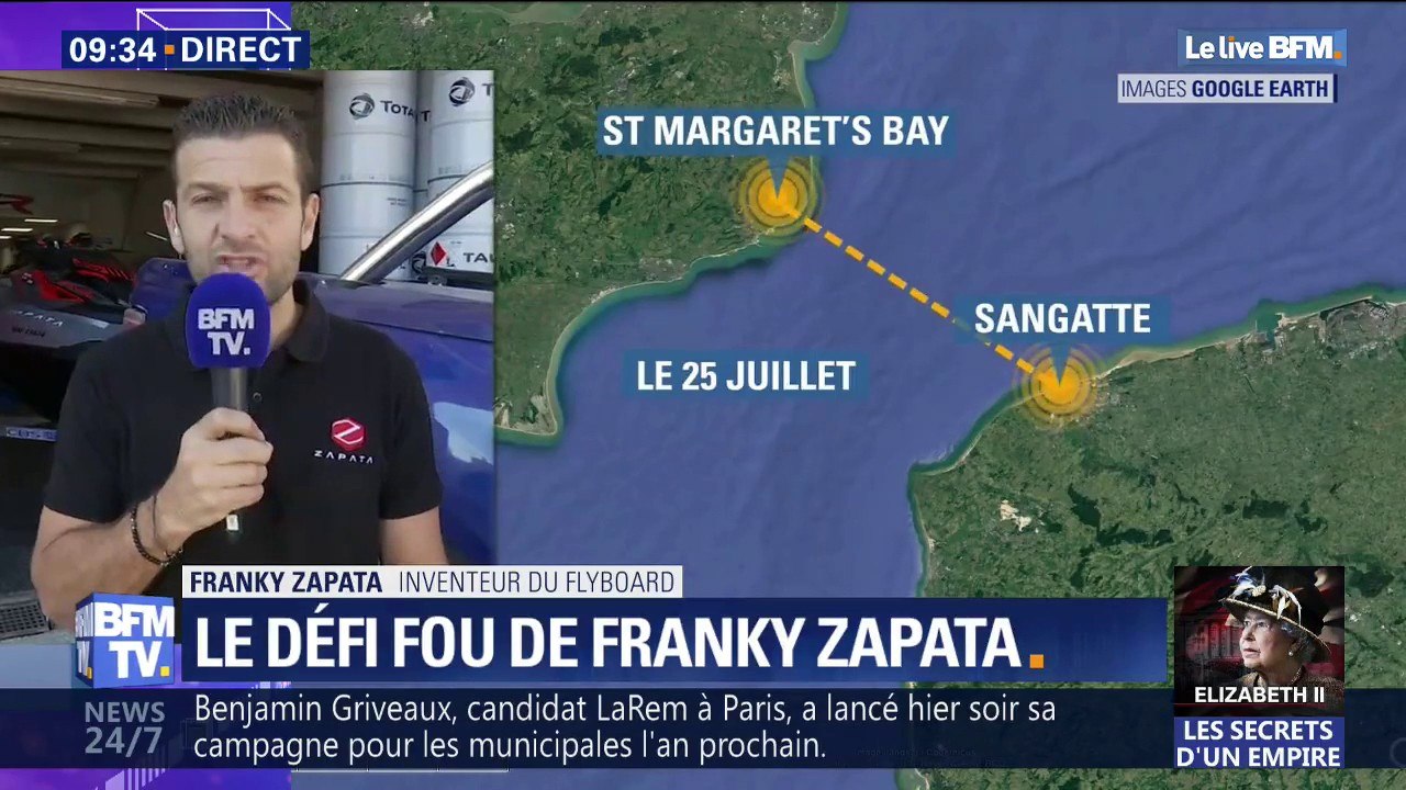 La traversée de la Manche, c'est "le double de ce qu'on pouvait faire il y a 4 mois", explique Francky Zapata, l'inventeur du Flyboard