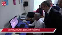 Muhtarlar kursta bilgisayar öğreniyor