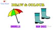 Umbrella and Rainshoes Drawing for kids | How to Draw Umbrella for children | Art Breeze # 22 | Learn Drawing and Colouring for kids | Viral Rocket