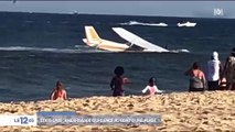 Etats-Unis: Les images impressionnantes de l'amerrissage forcé d'un petit avion sur une plage du Maryland