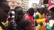 Senegalese football supporters prepare for the AFCON final