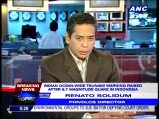Solidum: Tsunami will not affect PH