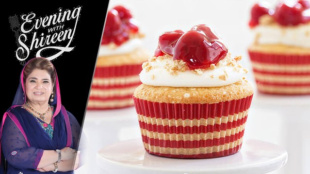 Cherry Cheese Cup Cakes Recipe by Chef Shireen Anwar 18 July 2019