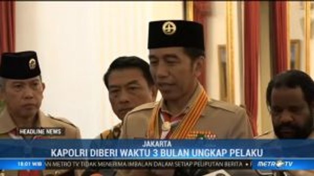 Jokowi Beri Waktu 3 Bulan Bagi Polri untuk Ungkap Kasus Novel Baswedan