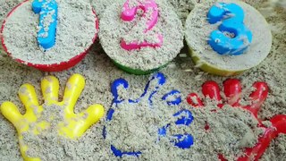 Learn Colors with Rainbow Sand Molds and Shovels with ABC Song / Learn Fruits and Vegetables Name