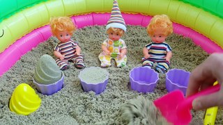 Learn Colors with Baby Born Doll & Sand Molds video for kids