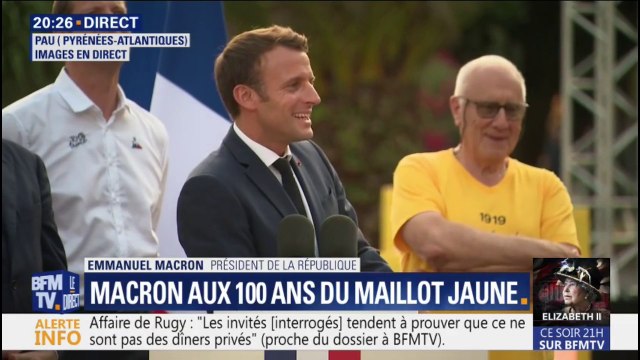 Macron aux 100 ans du maillot jaune: Il faut toujours des premiers de cordée