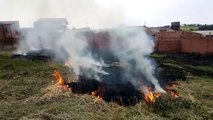 Bombeiros combatem incêndio ambiental nas proximidades da UPA Veneza