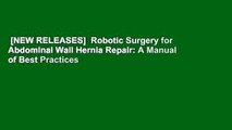 [NEW RELEASES]  Robotic Surgery for Abdominal Wall Hernia Repair: A Manual of Best Practices