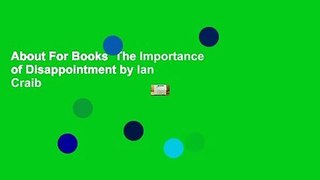 About For Books  The Importance of Disappointment by Ian Craib