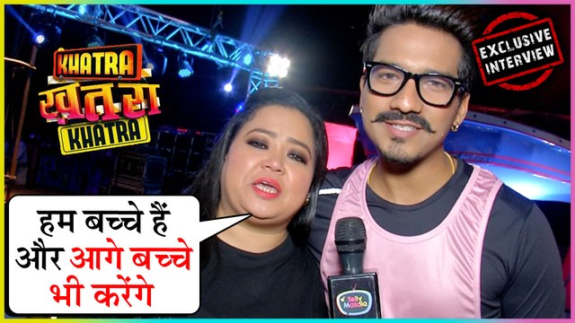 Bharti Singh & Harsh Limbachiyaa FUNNY REACTION On 100 Episodes Completion Of Khatra Khatra Khatra