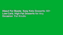 About For Books  Easy Keto Desserts: 60  Low-Carb, High-Fat Desserts for Any Occasion  For Kindle