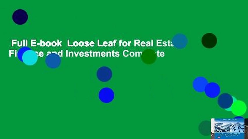 Full E-book  Loose Leaf for Real Estate Finance and Investments Complete