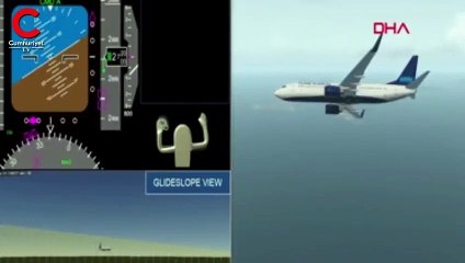 Uçağın denize indiği o an kokpit kamerasında