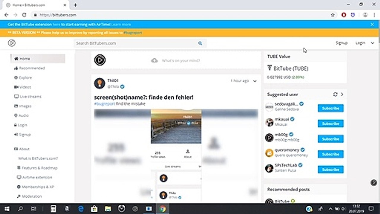 Nueva plataforma Bittuber alternativa a otras plataformas 2019