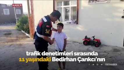 Jandarma ekiplerinden Bedirhan'a bisiklet sürprizi