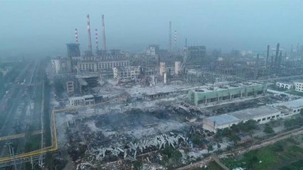 چین؛ تصاویر هوایی از میزان تخریب در پی انفجار مهیب در کارخانه گاز