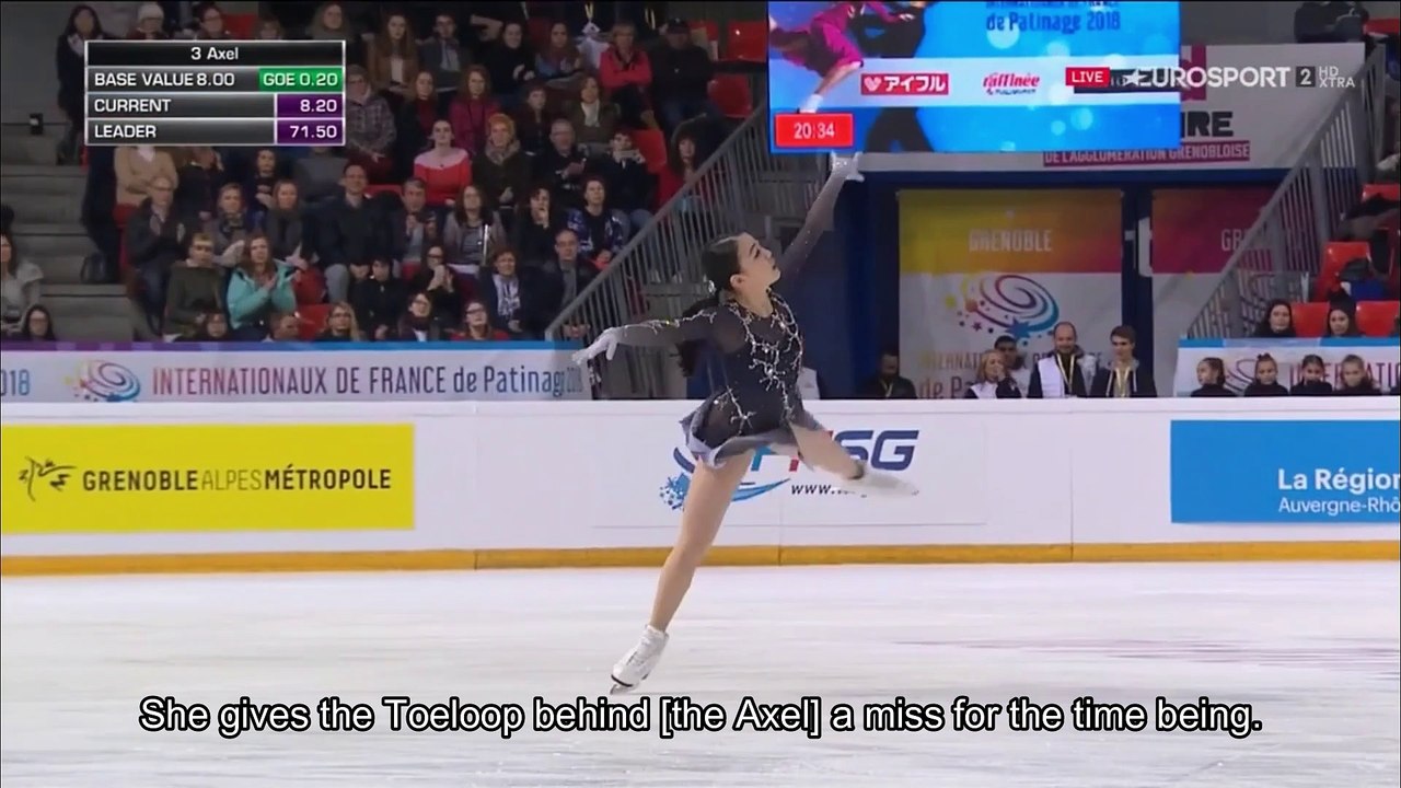 Rika Kihira 紀平 梨花 - IdF 2018 FS (German commentary withs Englsih subs)