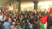 مظاهرات بمخيمات الفلسطينيين بلبنان ضد قانون مكافحة العمالة الأجنبية