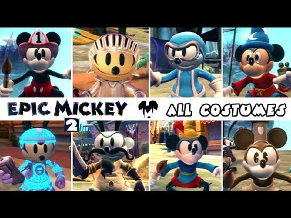 Epic Mickey 2 All Costumes - Mickey & Oswald (PS3)