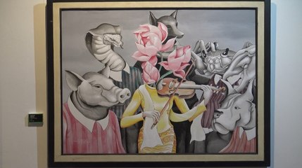 သ႐ုပ္မွန္လြန္၀ါဒကို ပံုေဖာ္ေရးဆြဲထားတဲ့ ပန္းခ်ီျပပြဲ