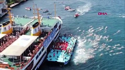31'inci Boğaziçi Kıtalararası Yüzme Yarışı havadan görüntülendi