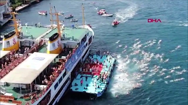 31'inci Boğaziçi Kıtalararası Yüzme Yarışı havadan görüntülendi