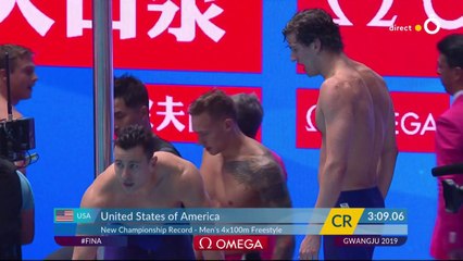 Mondiaux de natation 2019 : Les États-Unis sacrés au 4x100 masculin ! La France finit 8e