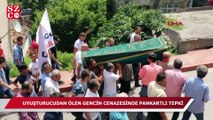 Uyuşturucudan ölen gencin cenazesinde pankartlı protesto