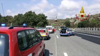 Cogoleto (GE) - Incidente su A10, motociclista soccorso con elicottero (20.07.19)