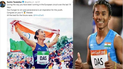 PM Modi, Sachin Tendulkar and Rishabh Pant applaud Hima Das for wining 5 gold | वनइंडिया हिंदी