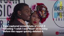 Fan Concerned By Cardi B's Quickly-Deleted Tweet 'Wish I Was Dead'