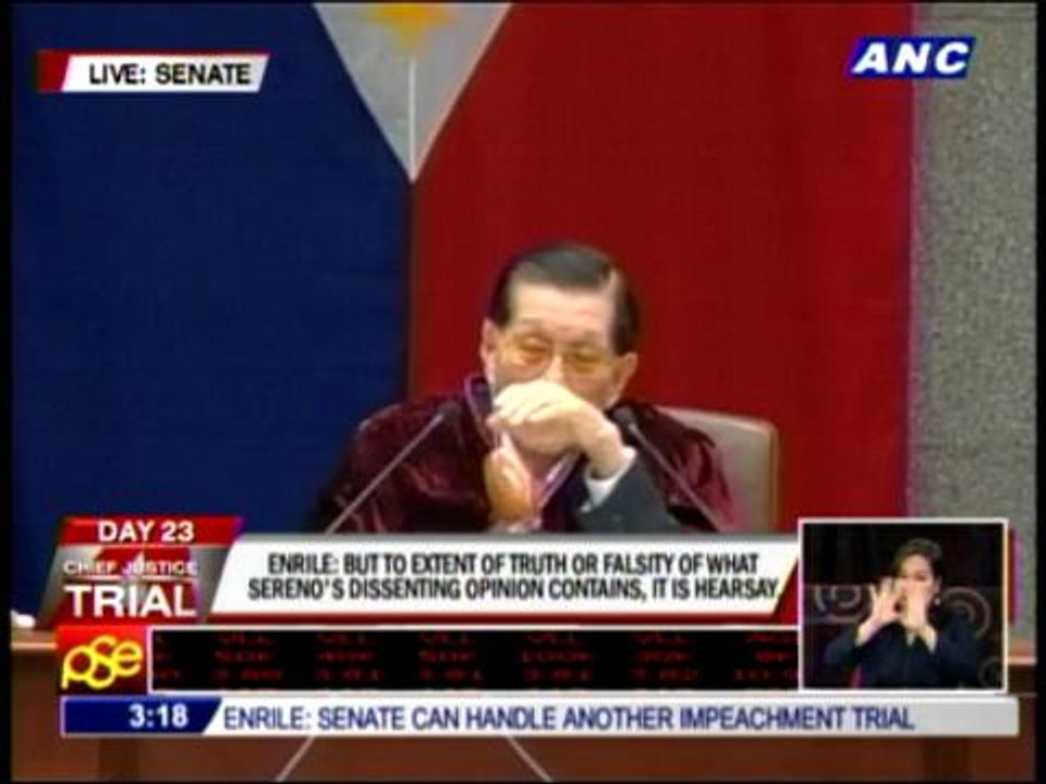 Enrile: Hearsay rule does not strictly apply