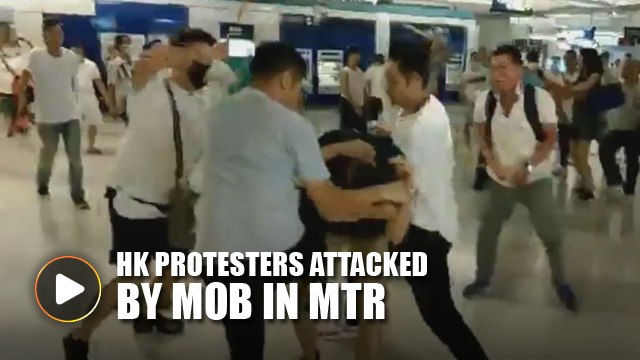 Violence erupts at Hong Kong MTR station as thugs clash with demonstrators