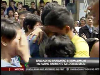 Hazing victim sealed in a drum