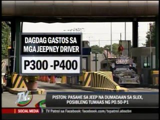 PISTON mulls jeep fare hike in SLEX