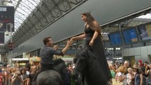 Dos caballos se buscan en la Estación del Este de París