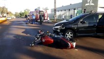 Motociclista fica ferido em acidente na Rua Manaus