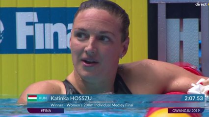 Mondiaux de natation 2019 : 4e titre mondial pour Katinka Hosszú en 200 m 4 nages