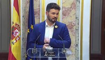 Rufián califica de “irresponsable y negligente” el discurso de Pedro Sánchez en el debate de investidura