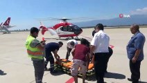 Kaynayan salça kazanına düşen bebek ambulans helikopter ile Ankara’ya sevk edildi